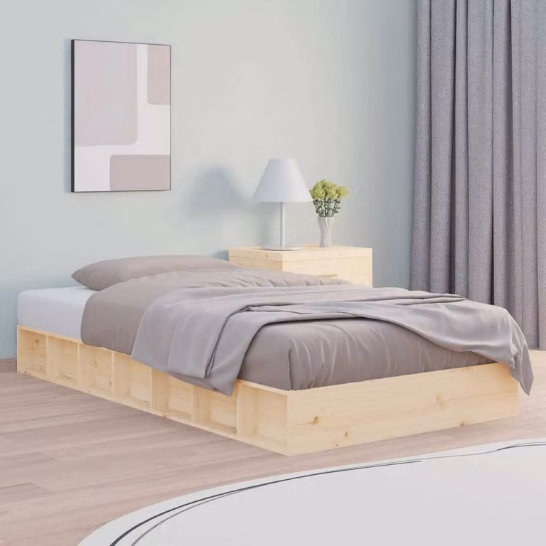 vidaXL Giroletto in Legno di Pino Massello Rustico Marrone L/P/H: 200 x 90 x 21 cm
