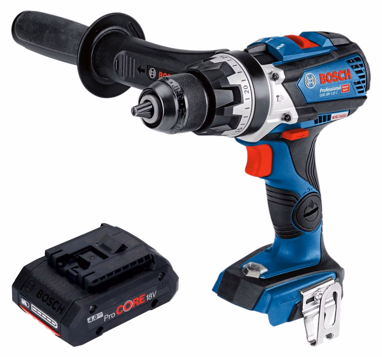Avvitatore a percussione a batteria Bosch GSB 18V-110 C Professional 18 V 110 Nm Brushless + 1x batteria ProCORE da 4,0 Ah - senza caricabatterie