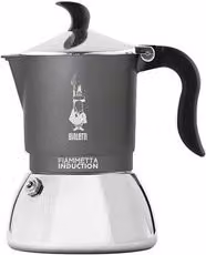 Caffettiera Bialetti Fiammetta Induction da 2 tazze in alluminio, Grigio e Cromo