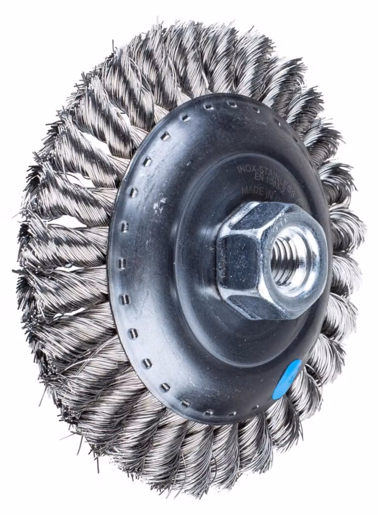 PFERD TOOLS spazzola conica annodata KBG M14 smerigliatrice angolare a filo in acciaio inox