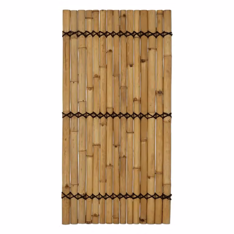 Pannello di pali di bambù semicircolari di colore naturale 90 x 180 cm (recinto di bambù)