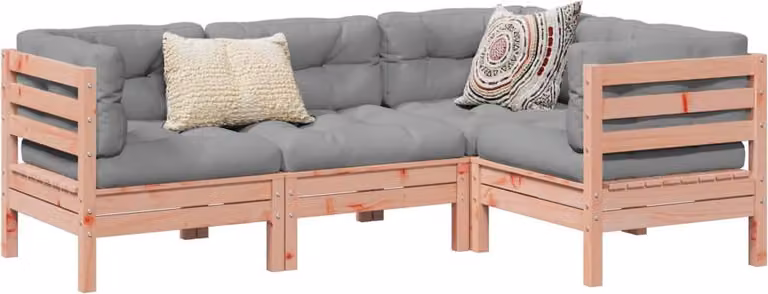 Maison Exclusive - Set da giardino composto da 4 pezzi con cuscini, in legno massello di douglasia