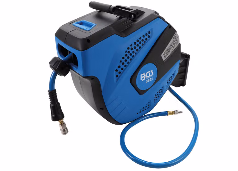 BGS Tubo per aria compressa con avvolgitore automatico 12 m + 2 m - 3323