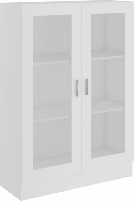 Armadietto con Vetrina Bianco in Legno Multistrato DESIGN IN con Ante in Vetro L 82,5 cm x P 30,5 cm x H 115 cm