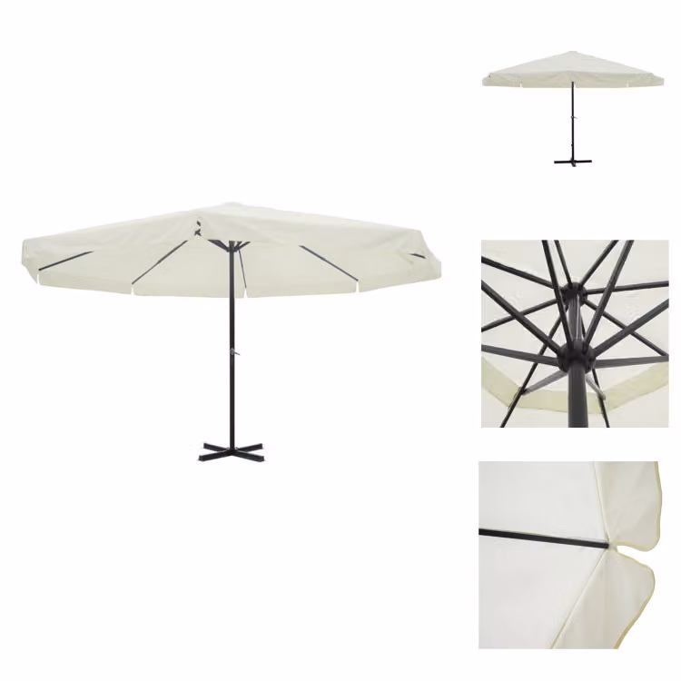 vidaXL Ombrellone bianco 500 cm alluminio - Ombrelloni e tende da sole