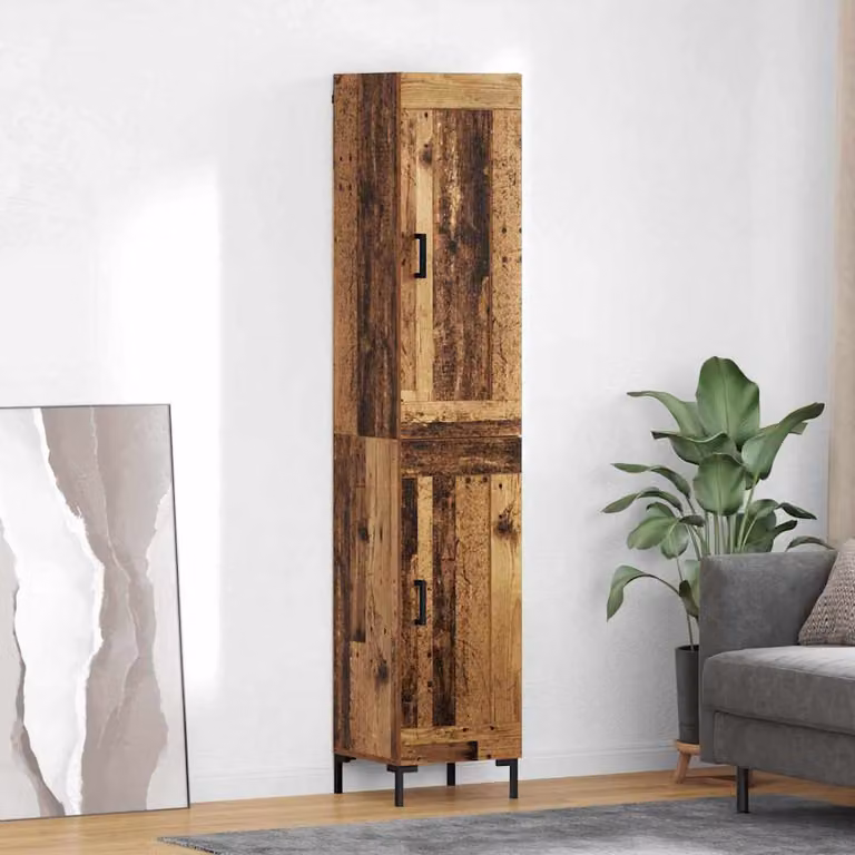 vidaXL Credenza in Legno Vecchio e Metallo Marrone per Cucina e Sala da Pranzo L/P/H: 34,5 x 34 x 180 cm