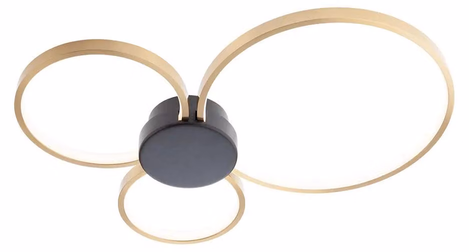 ATOM AP/PL LED 20W 3000K L500, plafoniera nera/ottone