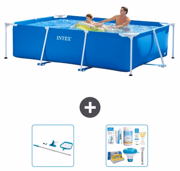 Piscina fuori terra rettangolare - 260x160x65 cm - in 3 pezzi - modello S22346
