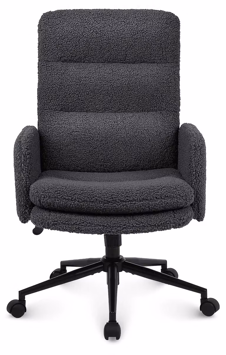 Sedia da ufficio - Sedia per ufficio - Sedia da lavoro - Sedia per computer - Grigio scuro - Altezza seduta regolabile