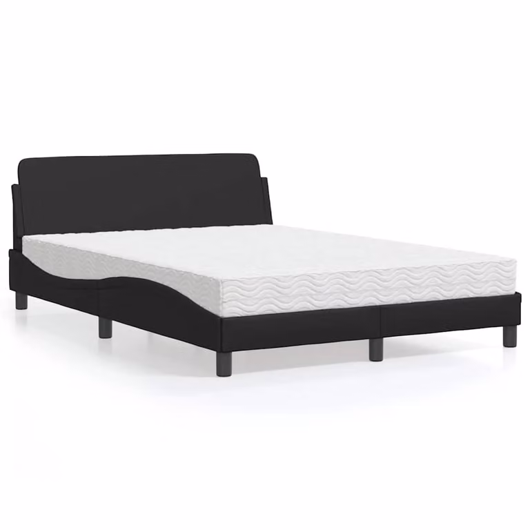 Letto con Materasso Dover vidaXL in Similpelle Nero L/P/H: 140 x 190 cm