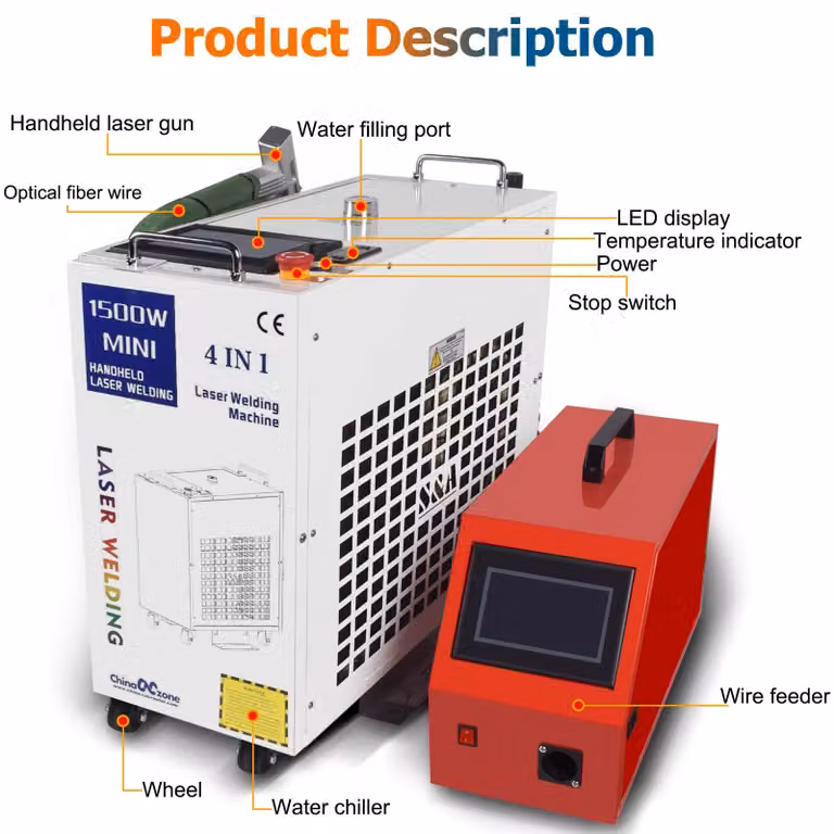 Saldatrice laser - Testa laser SUP28T - 2000 W - 220 V - Per metalli - Pulizia delle saldature - Rimozione della ruggine