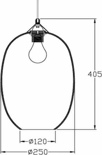 Lampada a sospensione Fabas in vetro trasparente e grigio, design moderno, attacco E27, IP20, Diametro: 25 cm, Altezza: 36 cm