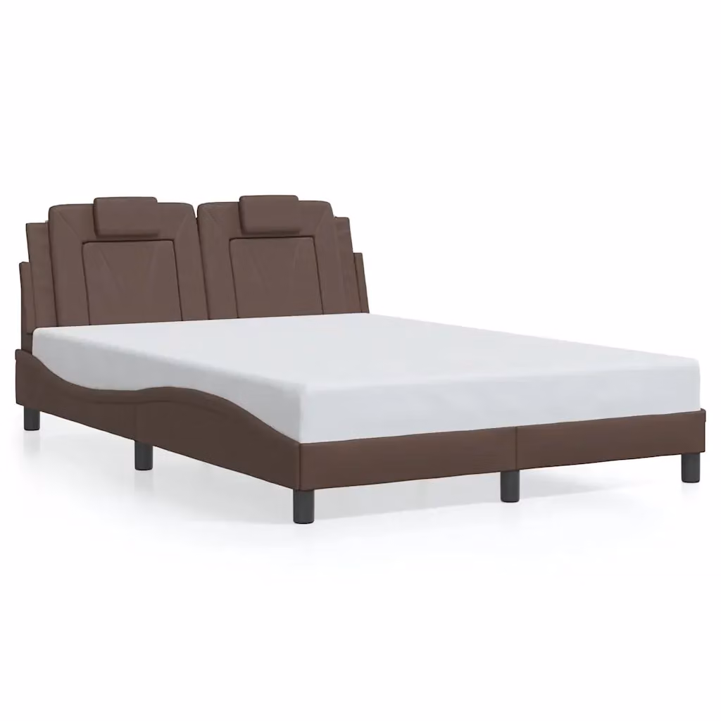 Giroletto Viana vidaXL in similpelle marrone senza materasso L/P/H: 140 x 190 cm – 2