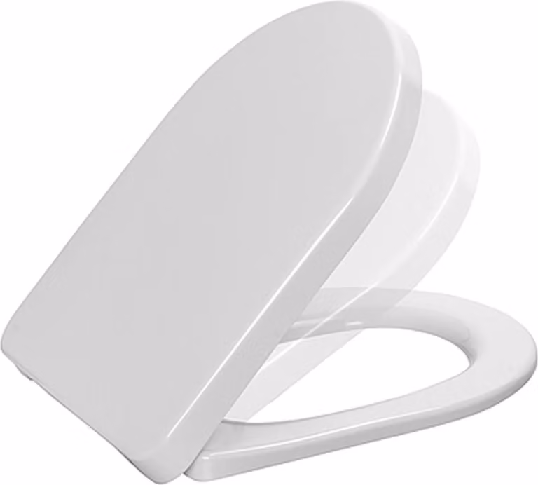 MKW Sedile WC con coperchio e cerniera a pressione in acciaio inox, bianco, 1 pz.