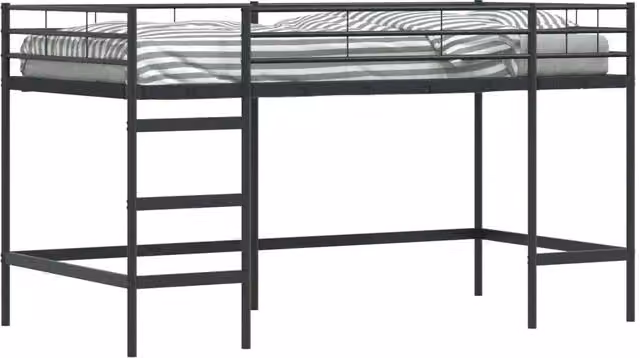 Struttura del letto loft per Bambini | Letto Infantile | Lettino Nero 90 x 200 cm Acciaio