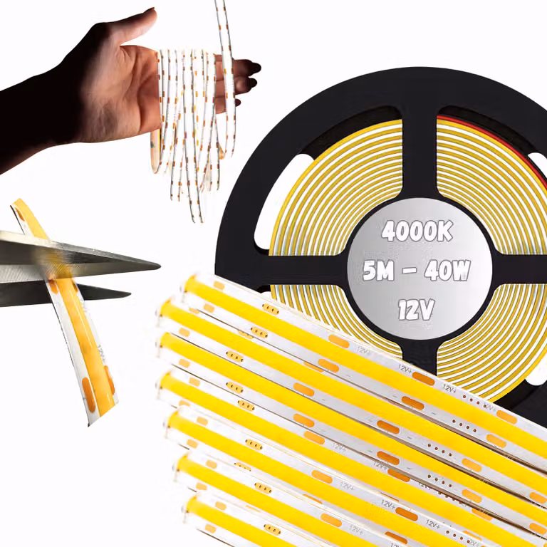 Striscia LED COB 12V 5M rotolo striscia NEON linea neutra 800lm/m 8W/m forte