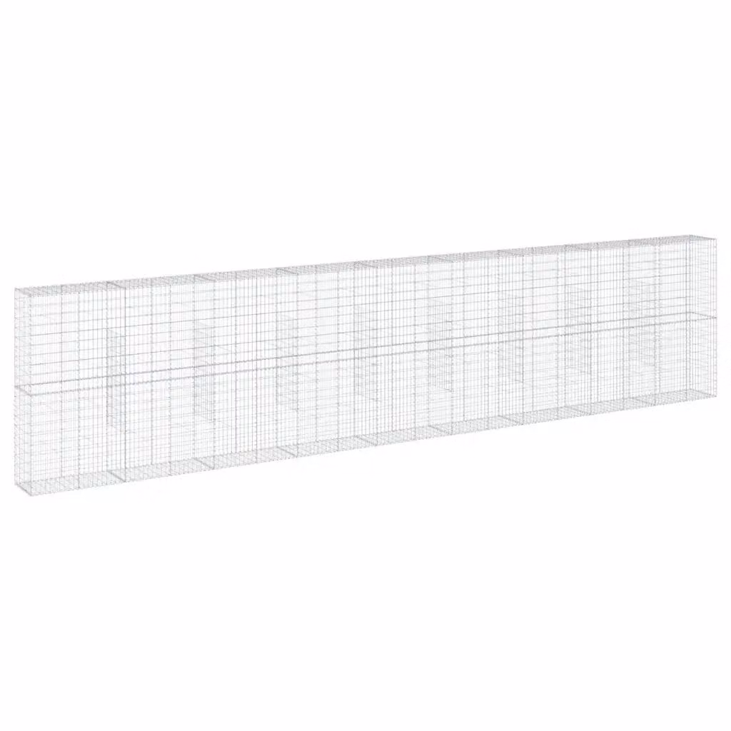 Cesto Gabbione con Copertura vidaXL in Ferro Zincato Argento L: 900 cm, P: 50 cm, H: 200 cm – 2