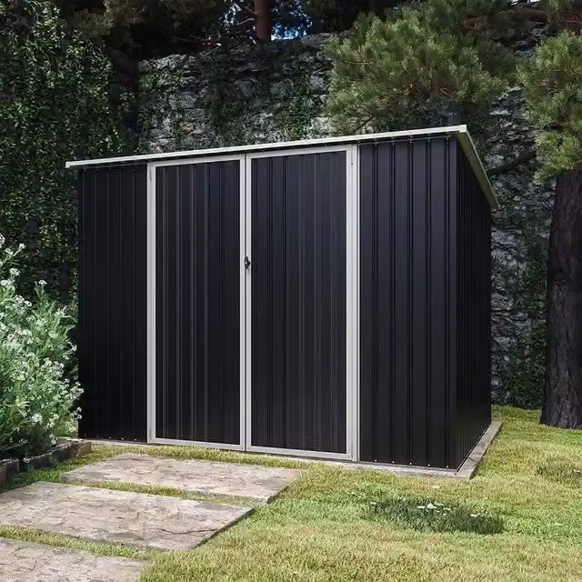 Casetta da giardino in acciaio zincato nero 2,77x1,93xh1,96m - 91kg - 5,35 metri quadri