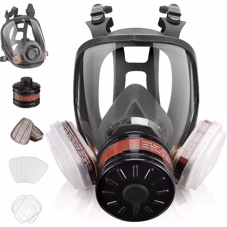 Maschera protettiva per il viso, con filtro a carbone attivo 6001CN, compatibile con attacchi da 40 mm, per la protezione da polvere, vernici e sostanze chimiche