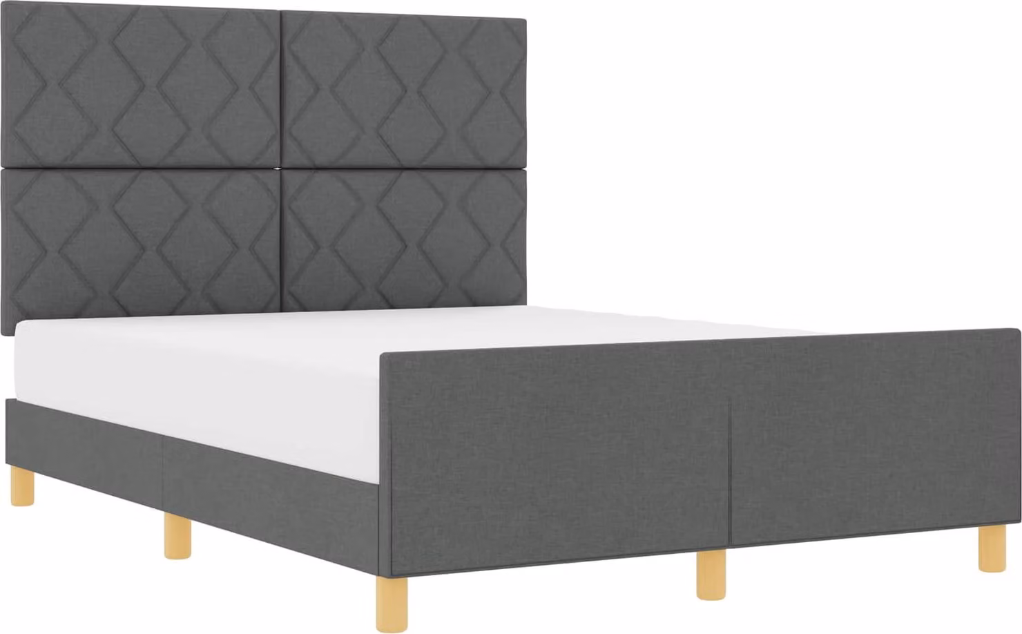 Struttura del letto Grigio scuro 160 x 200 cm Tessuto