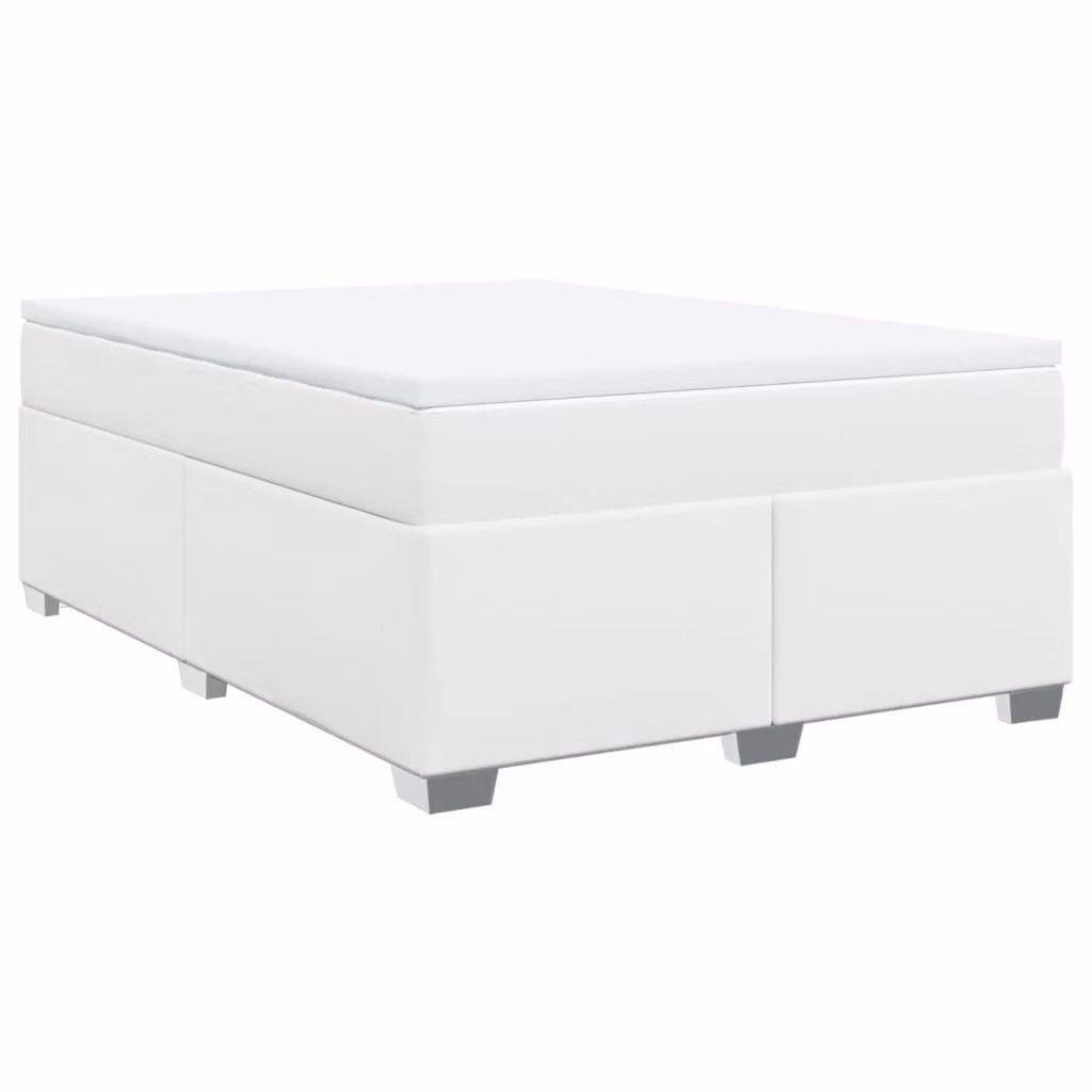 Giroletto a Molle con Materasso Bianco 140x200 cm in Pelle finta