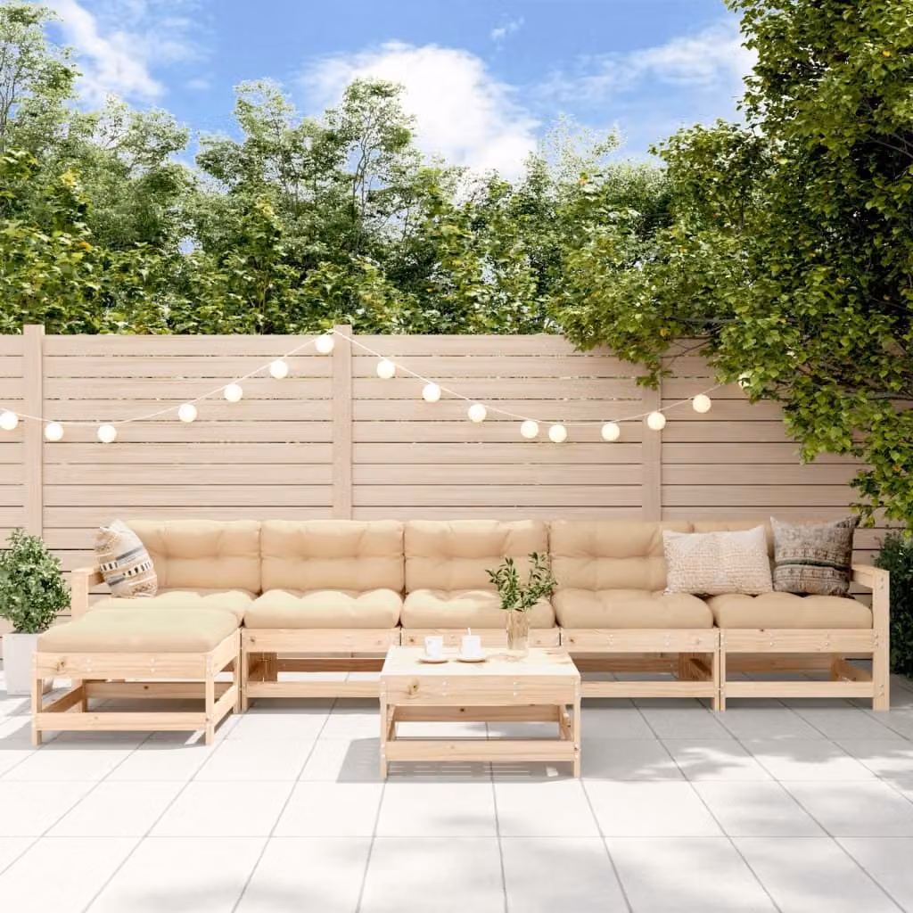 Maison Exclusive - Set Salotto da Giardino 7 pz in Legno Massello di Pino