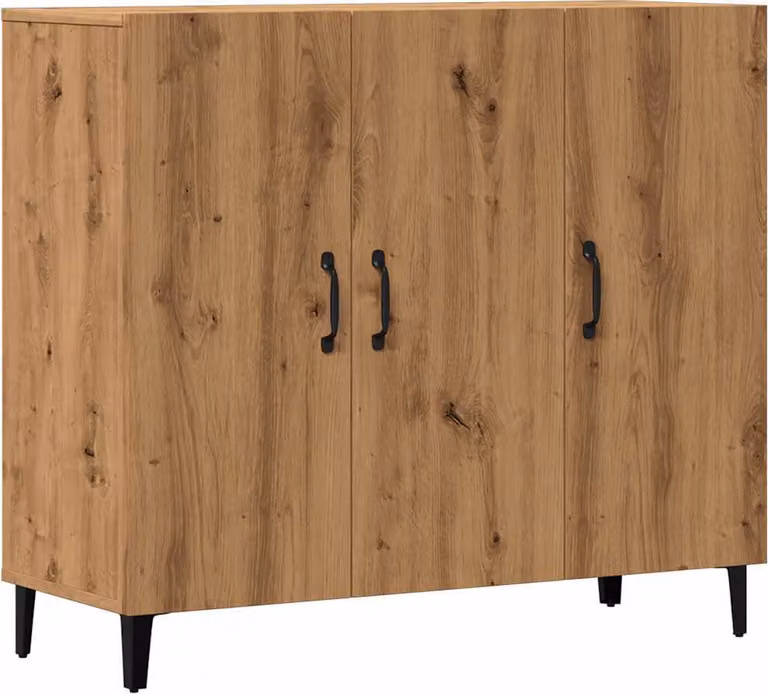 Credenza Rovere Artigianale 90x34x80 cm in Legno Multistrato