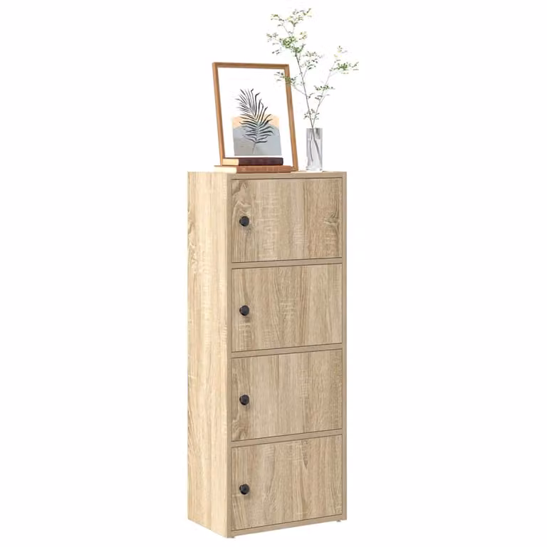 Libreria moderna vidaXL in legno multistrato e MDF color rovere sonoma marrone, L: 40 cm, P: 24 cm, H: 102 cm