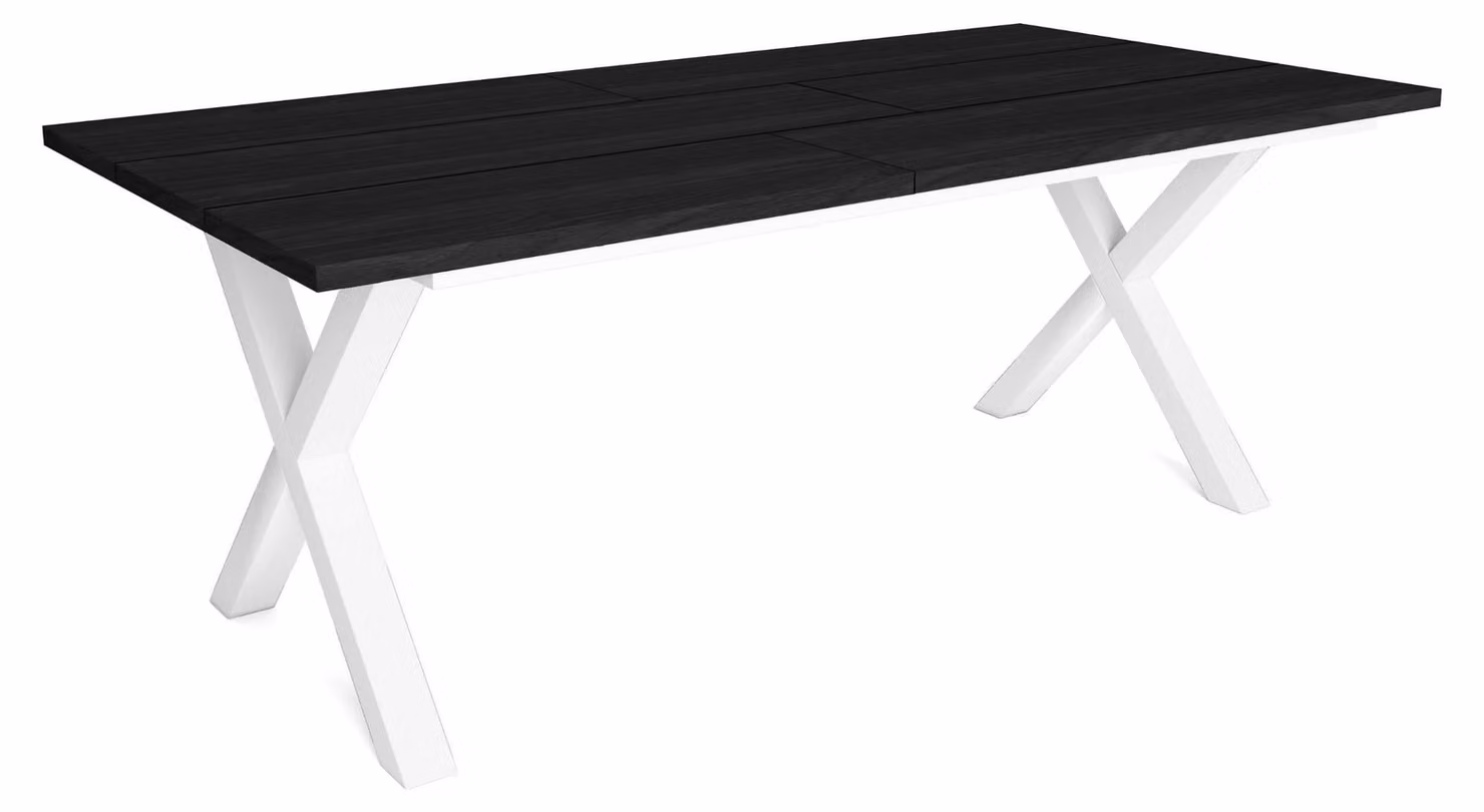 Tavolo da pranzo, 200 cm, per 10 persone, nero, stile industriale