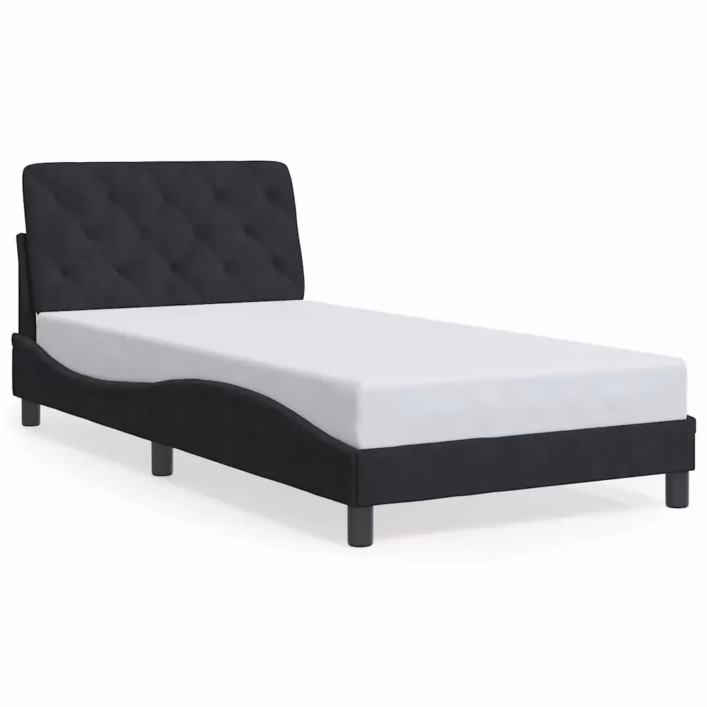 Giroletto senza materasso vidaXL in velluto nero 100x200 cm – 2