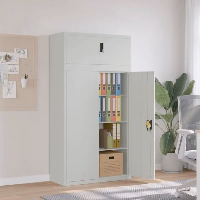 Armadio Classificatore Grigio Chiaro 90x40x180 cm in Acciaio 3188319