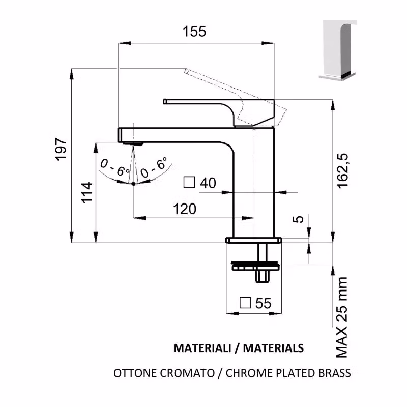 Miscelatore per lavabo monocomando Remer serie Absolute nero opaco da appoggio – 2
