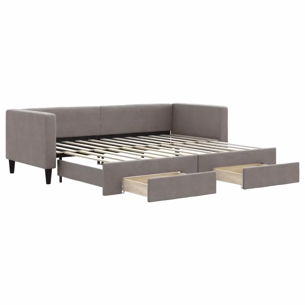 Divano Letto Moderno vidaXL in Tessuto Grigio e Beige per Soggiorno e Camera da Letto – 2