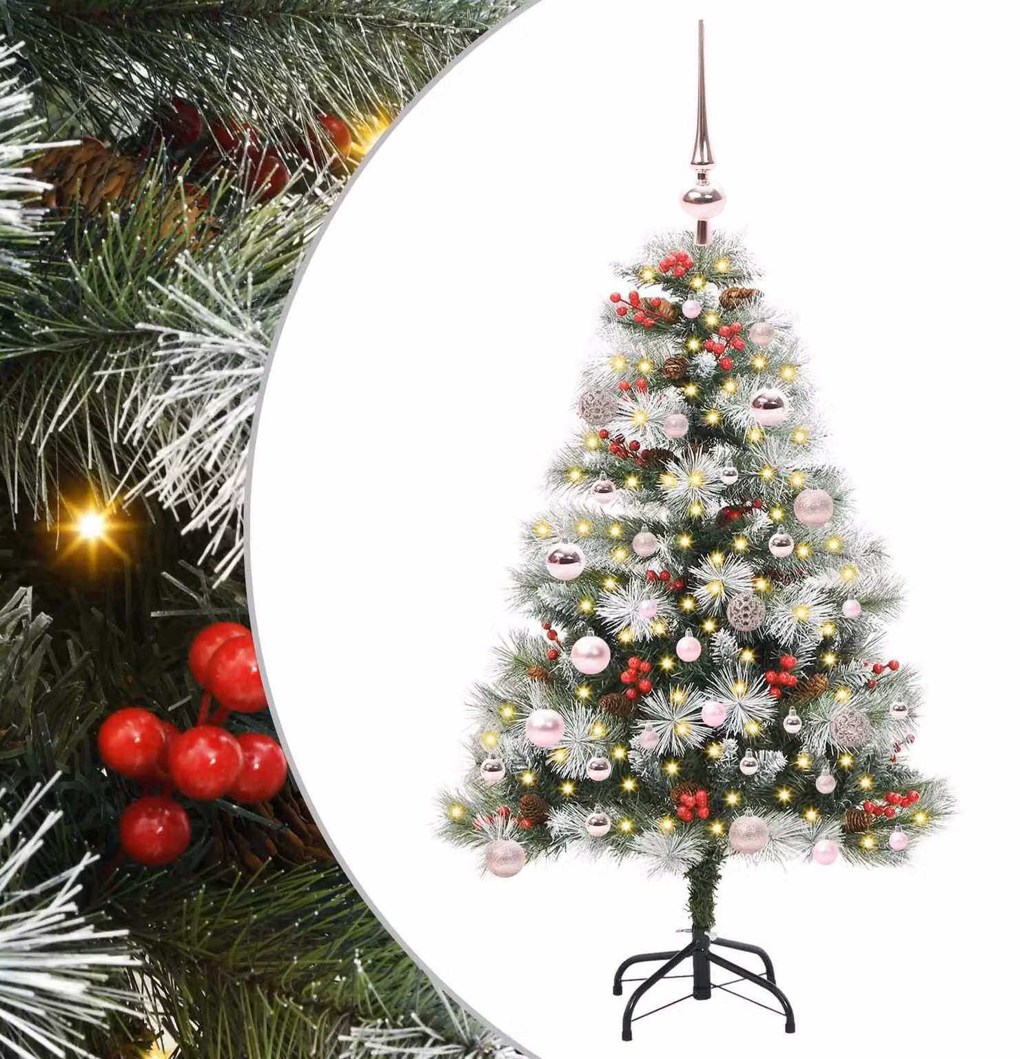 Albero di Natale artificiale Verde e bianco 150 cm