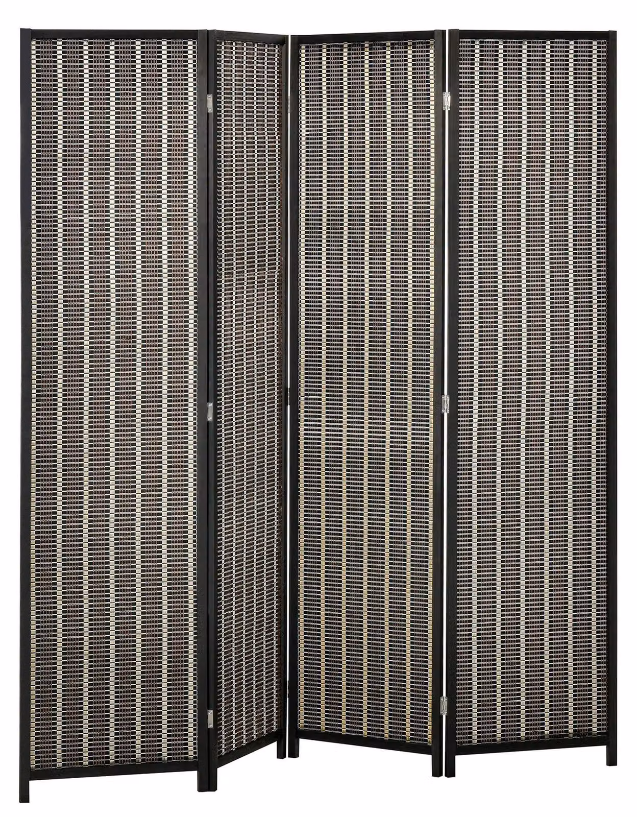 Pannello divisorio - Divisorio per ambienti - Parete divisoria - Schermo - Pieghevole - Marrone - Legno di pino sostenibile e bambù