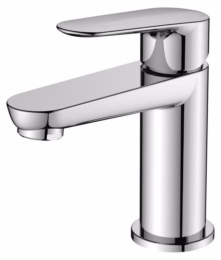 Miscelatore per lavabo cromato, 85 mm, monocomando, per installazione a foro singolo, con 2 tubi da 60 cm