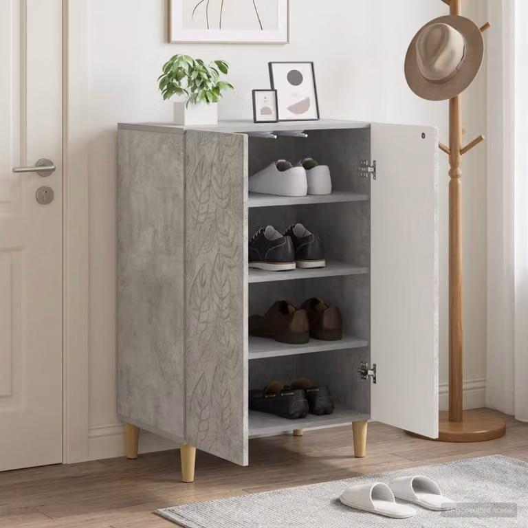 Mobile porta scarpe vidaXL DELFT moderno in grigio con ante a battente L/P/H: 59,5 x 39,5 x 90 cm