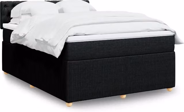 Letto Ibrido Moderno vidaXL con Materasso Nero e Illuminazione Sotto il Letto L/P: 140 x 200 cm