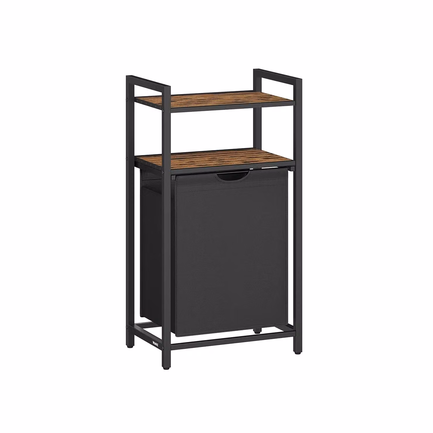 Cesto Portabiancheria, Marrone Vintage + Nero / 65L