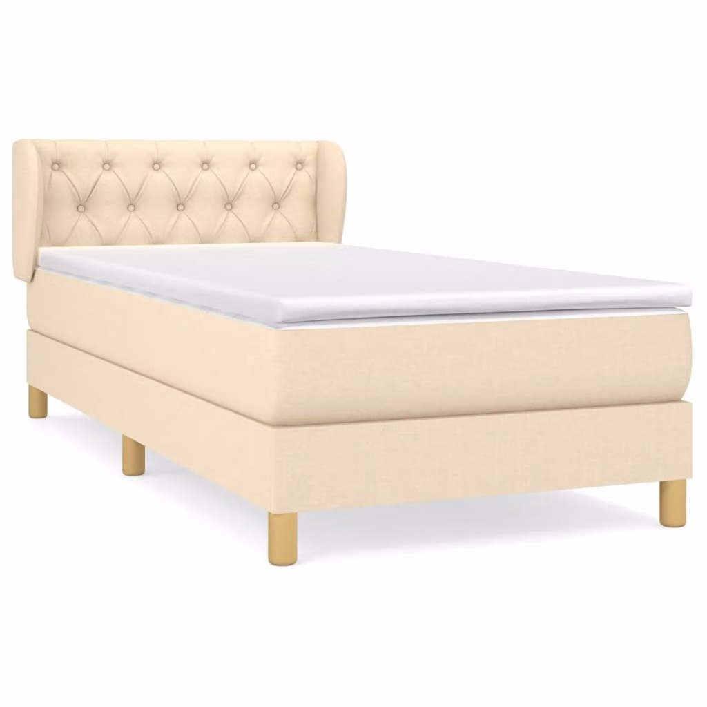 Giroletto a Molle con Materasso Crema 80x200 cm inTessuto