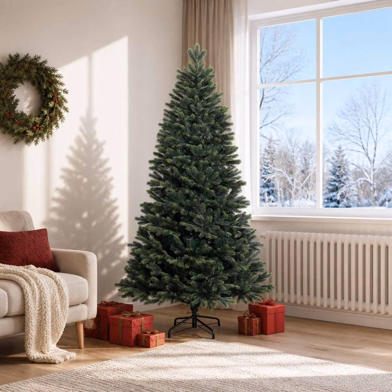 vidaXL Albero di Natale Artificiale con Rami Pieghevoli 180 cm