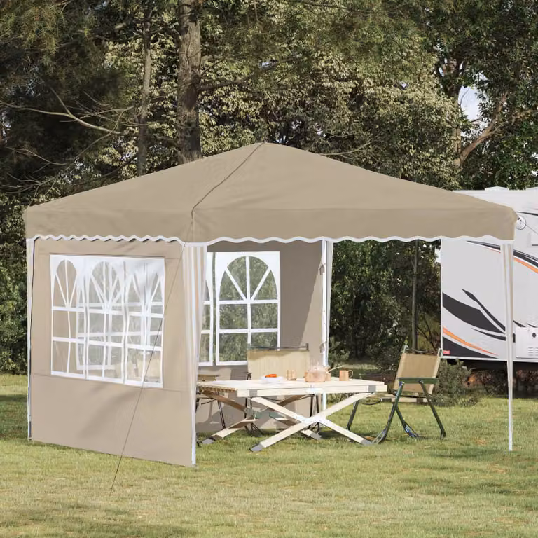 Tenda per feste a pop-up vidaXL beige L/P/H: 288 x 288 x 245 cm