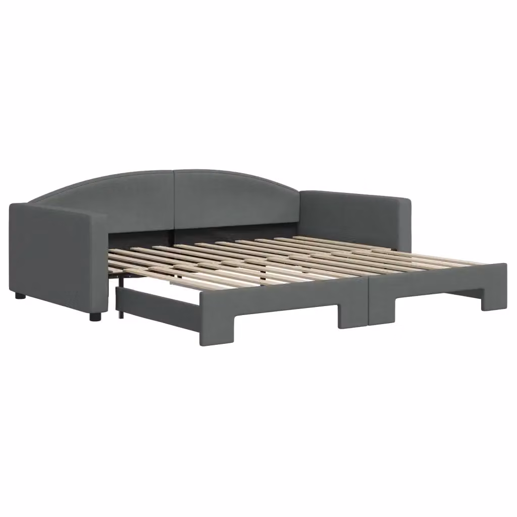 Divano Letto Moderno vidaXL con Letto Estraibile in Tessuto Grigio L: 223 cm, P: 110 cm, H: 75 cm – 2