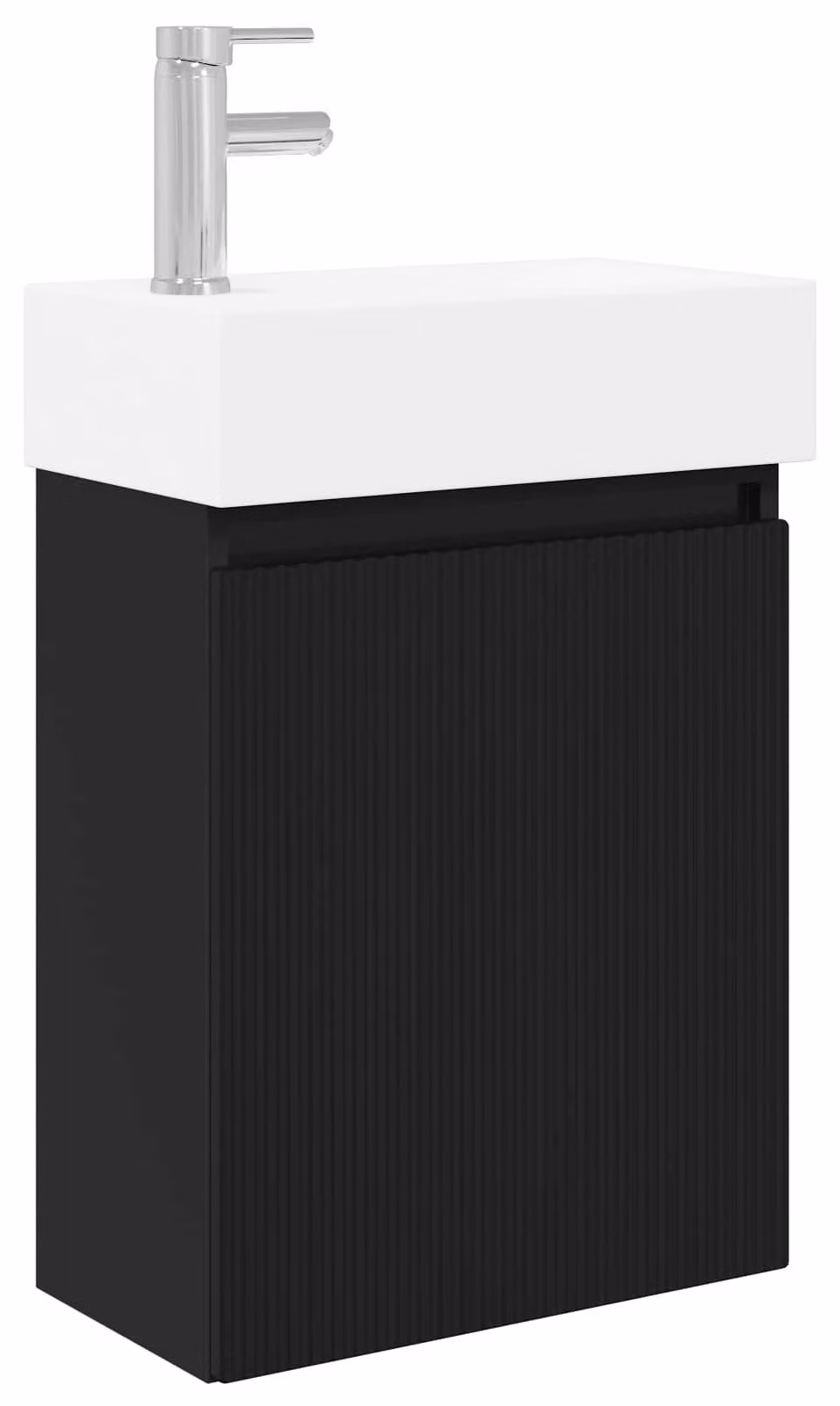Mobile bagno con rubinetto Nero 45,5 x 22,5 x 84 cm