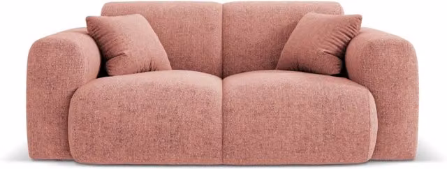 Divano 2 posti Nolio Cosmopolitan Design in ciniglia rosa con cuscini coordinati L: 170 cm, P: 72 cm, H: 64 cm – 1