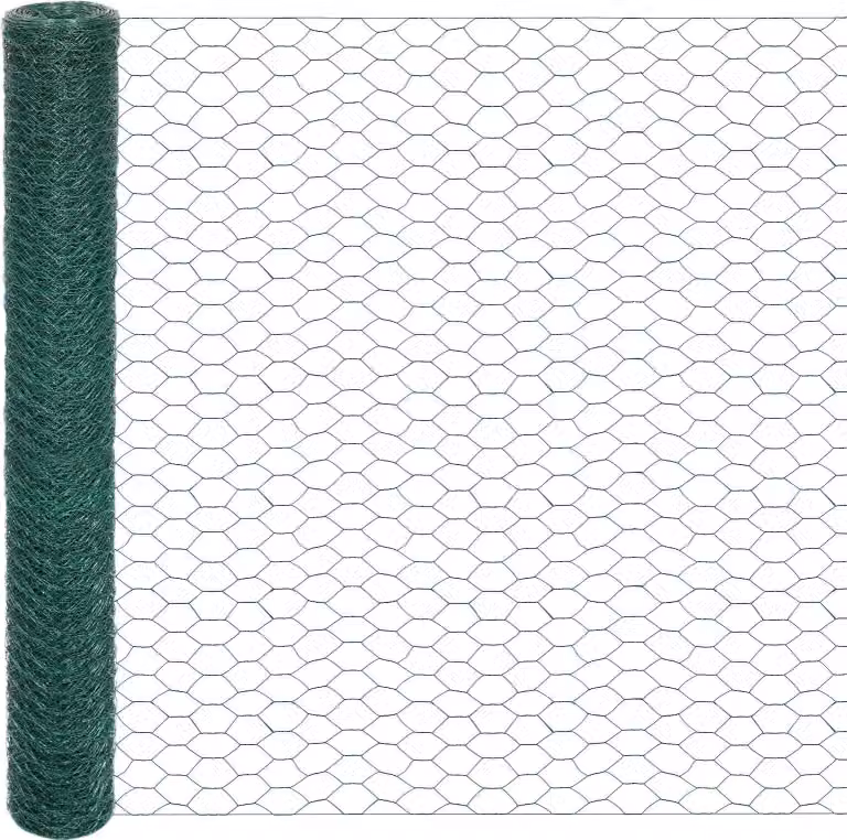 Rete metallica da giardino, design esagonale, resistente alla corrosione, maglia 25 x 25 mm, 15 m x 1 m