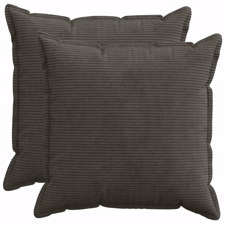 Set di 2 federe vidaXL HOUTEN in velluto a coste, colore antracite, 70 x 70 cm