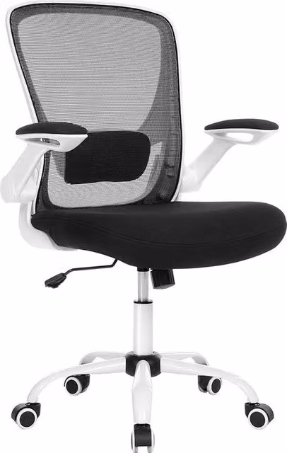 Sedia ergonomica per ufficio, sedia per ufficio con braccioli pieghevoli