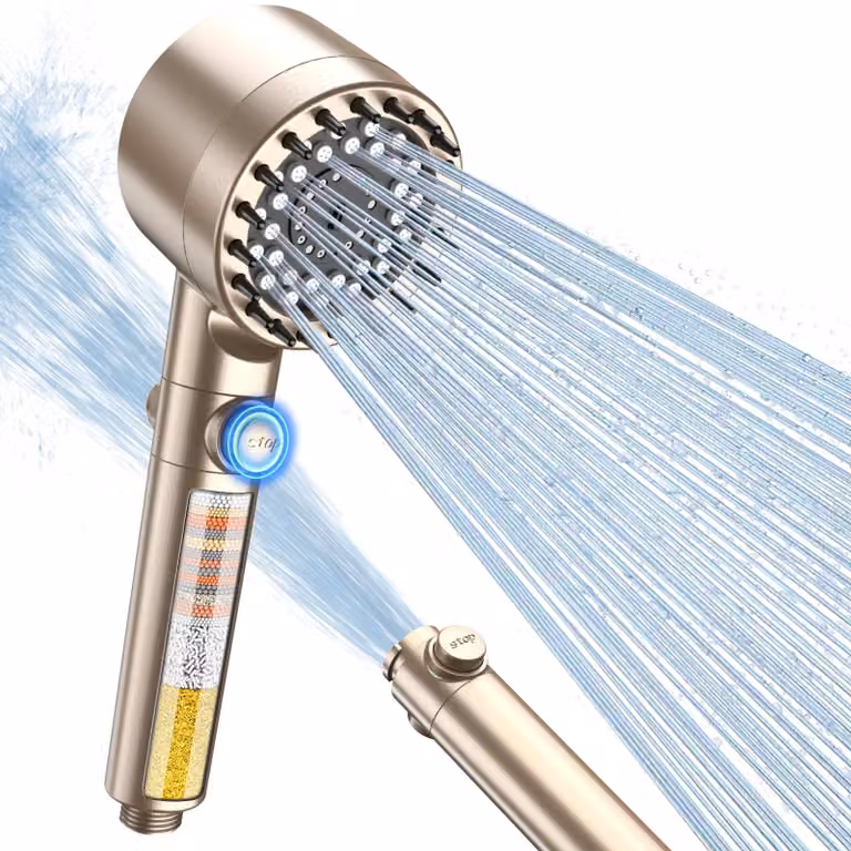 Solidchoice - Doccetta con filtro a 15 strati e alta pressione, finitura dorata