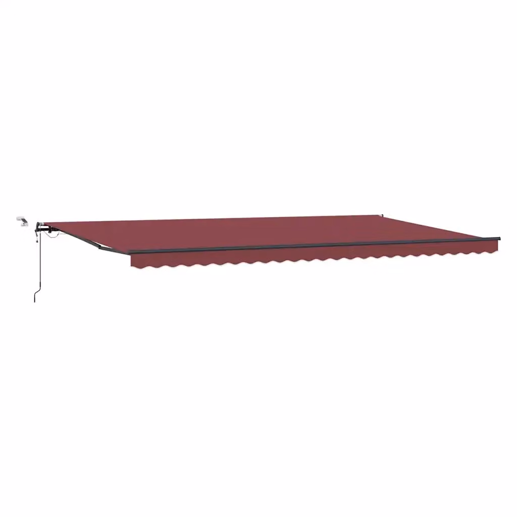Tenda da Sole Retrattile Automatica con LED vidaxl, Colore Rosso e Antracite, L: 600 cm, P: 300 cm – 2